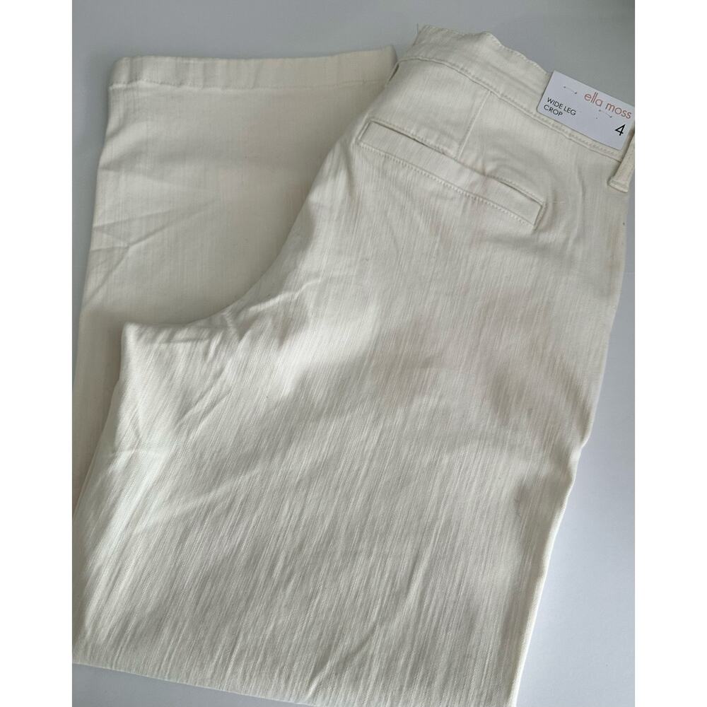 Ella Moss Wide Leg Crop Jean - Size 4 NWT - White/Beige - On trend for Summer! - Picture 4 of 6